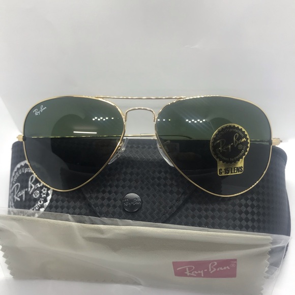 BNWT Rayban Aviator sunglass Gold G15 lenses 3025 Assorted sizes - Picture 3 of 9